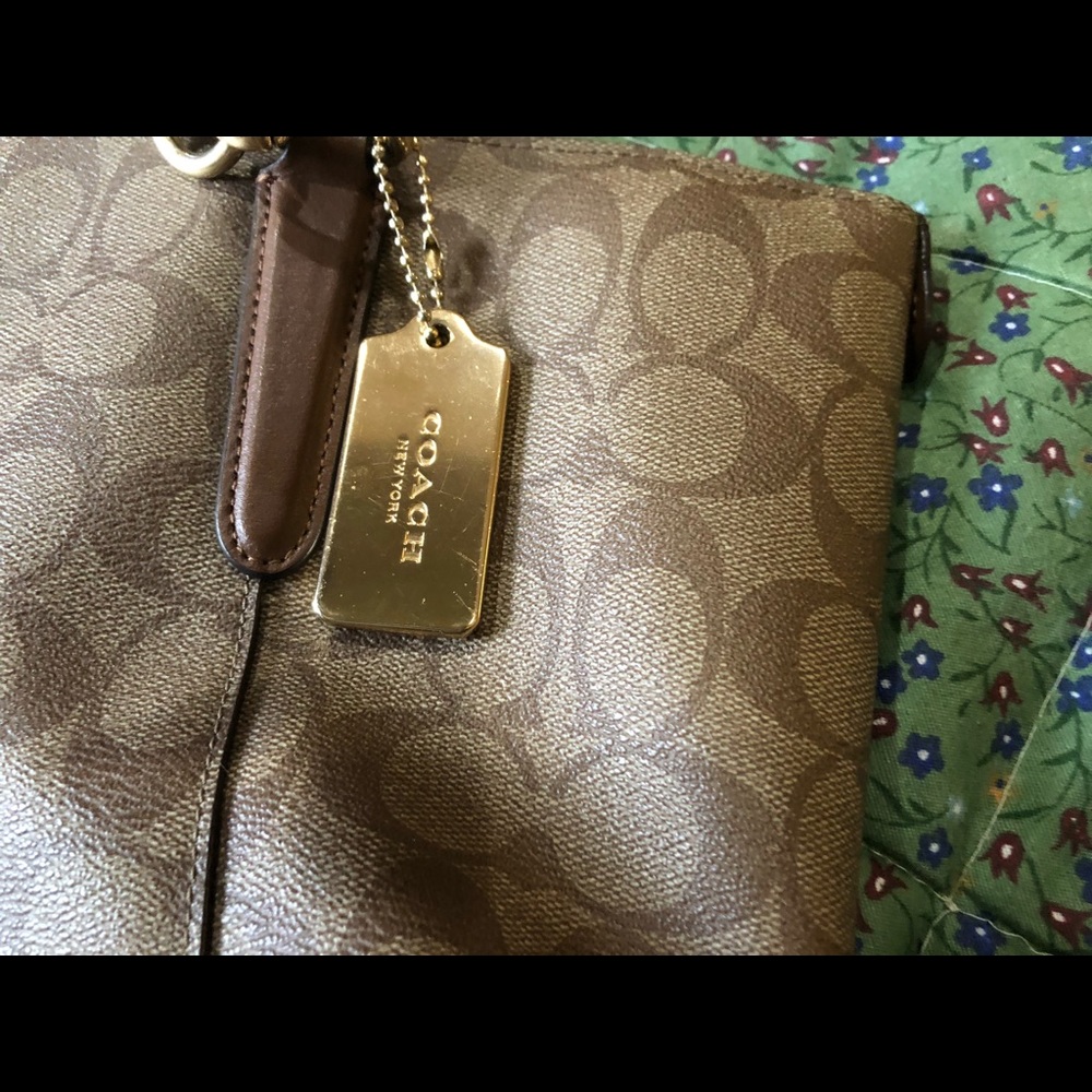 Authentic Leather Coach Logo Bag